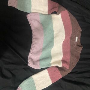 Pink Rose Colorblock Women's Sweater
